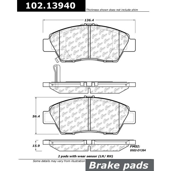 Centric Parts CTEK Brake Pads, 102.13940 102.13940 - main